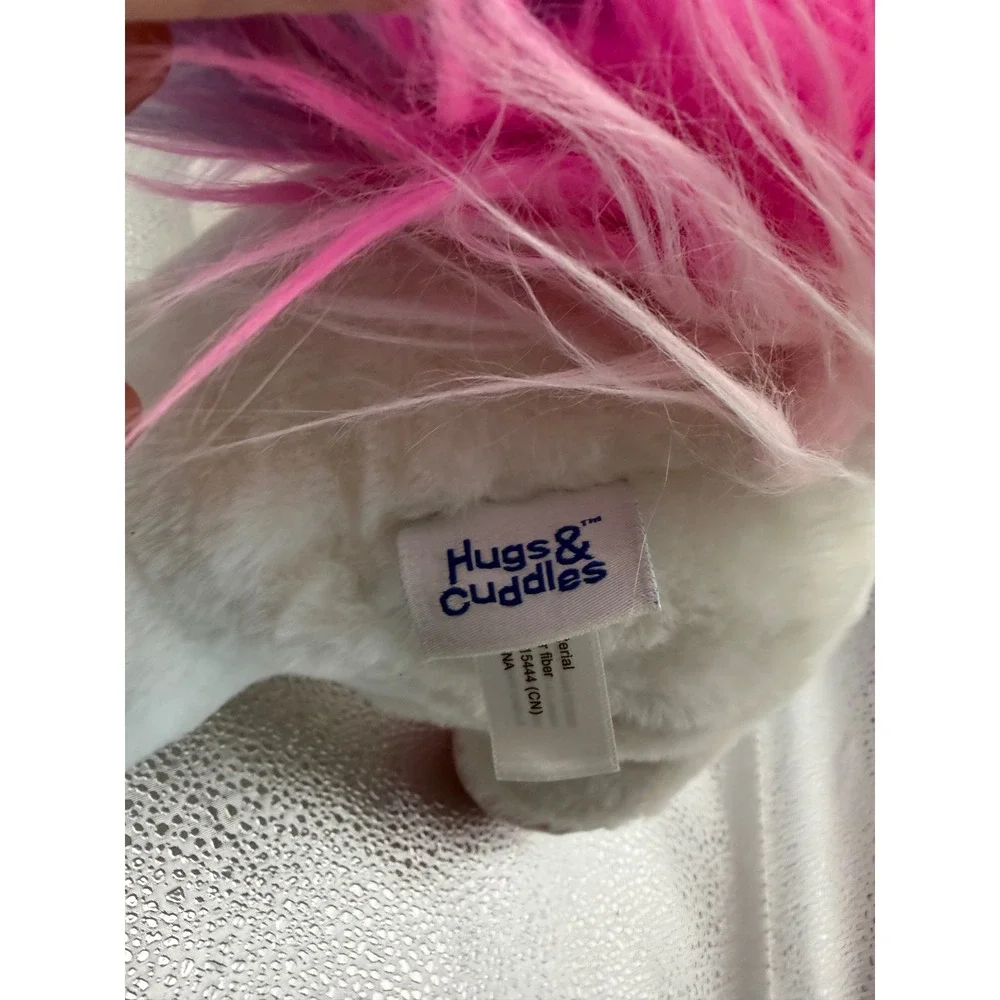 Hugs & Cuddles Rainbow Unicorn Plush Stuffed Animal White Pink 10 inch 2022